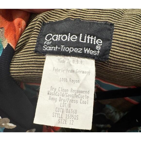 Carole Little St Tropez West Size 12 Mixed Floral Print Two Button Blazer Artsy - Picture 10 of 10